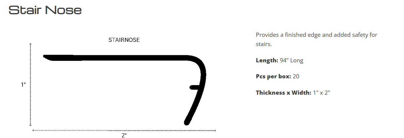 Stair Nose profile diagram