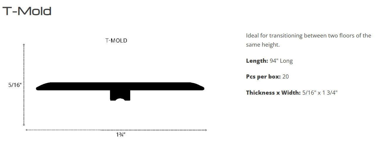 T-Mold profile diagram