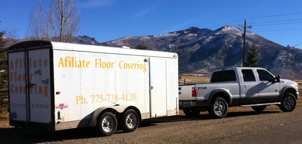 Picture of the company truck and trailer